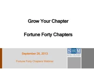 Grow Your Chapter Fortune Forty Chapters