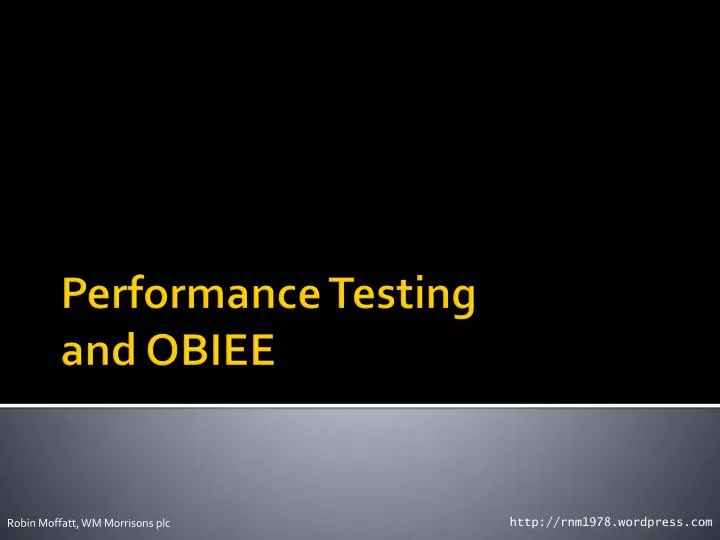 performance testing and obiee