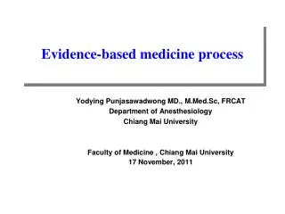 Evidence-based medicine process