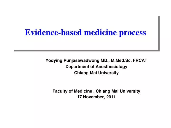 evidence based medicine process