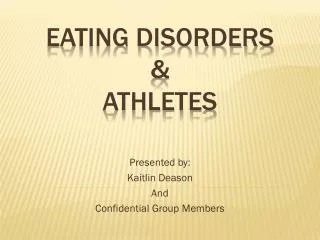 Eating Disorders &amp; Athletes