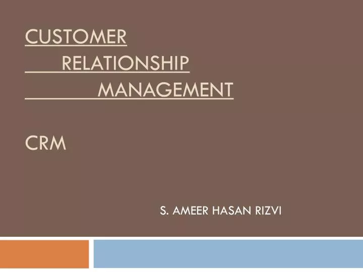 customer relationship management crm