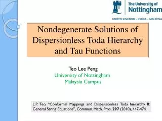 Nondegenerate Solutions of Dispersionless Toda Hierarchy and Tau Functions