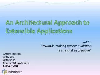 An Architectural Approach to Extensible Applications