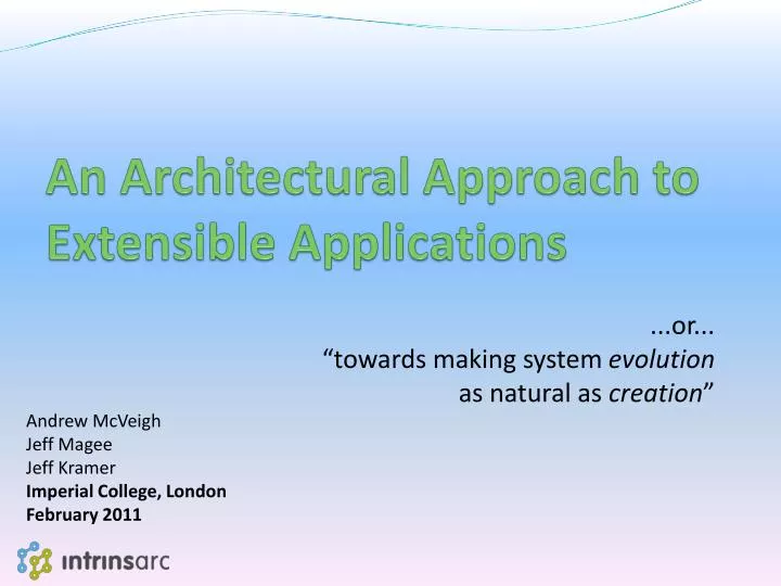 an architectural approach to extensible applications