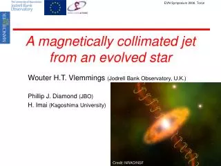 A magnetically collimated jet from an evolved star