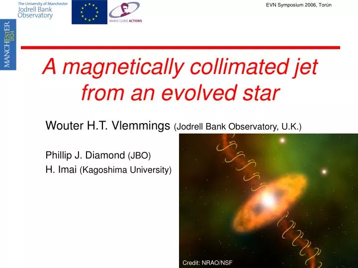 a magnetically collimated jet from an evolved star