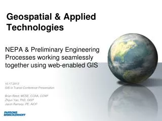 Geospatial &amp; Applied Technologies