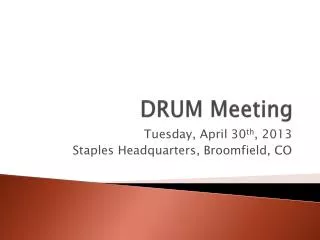 DRUM Meeting
