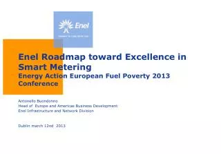 Enel Roadmap toward Excellence in Smart Metering Energy Action European Fuel Poverty 2013 Conference