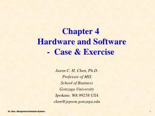 Chapter 4 Hardware and Software - Case &amp; Exercise