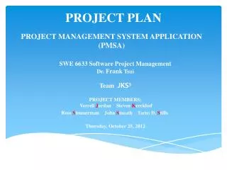 PROJECT MANAGEMENT SYSTEM APPLICATION (PMSA)