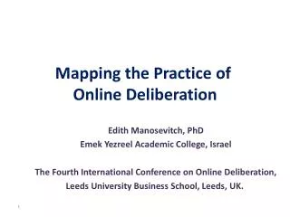 Mapping the Practice of Online Deliberation