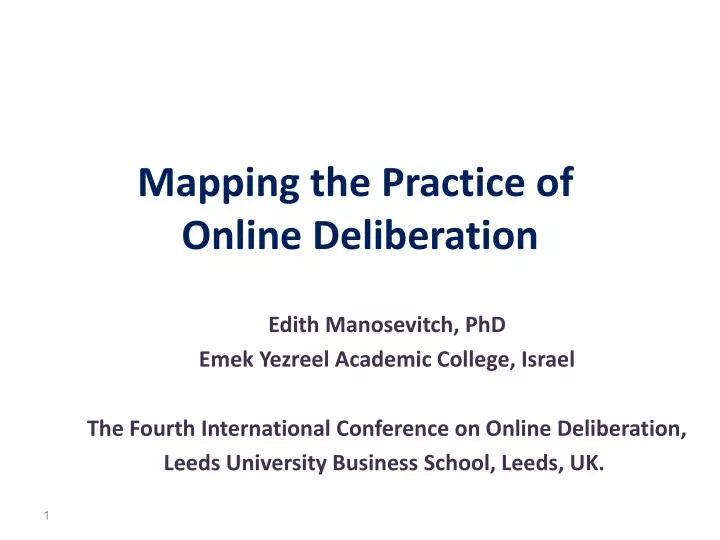 mapping the practice of online deliberation