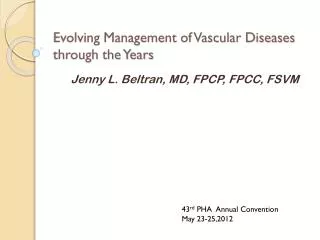 Evolving Management of Vascular Diseases through the Years