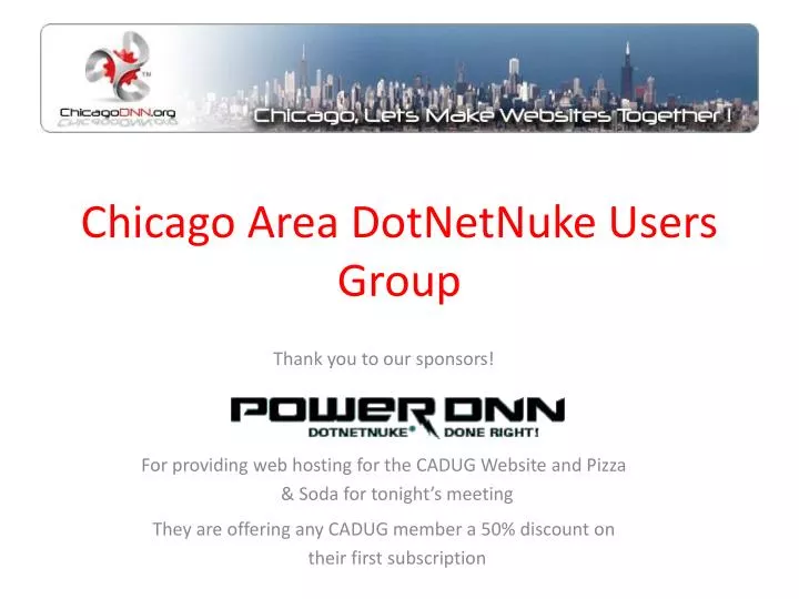 chicago area dotnetnuke users group