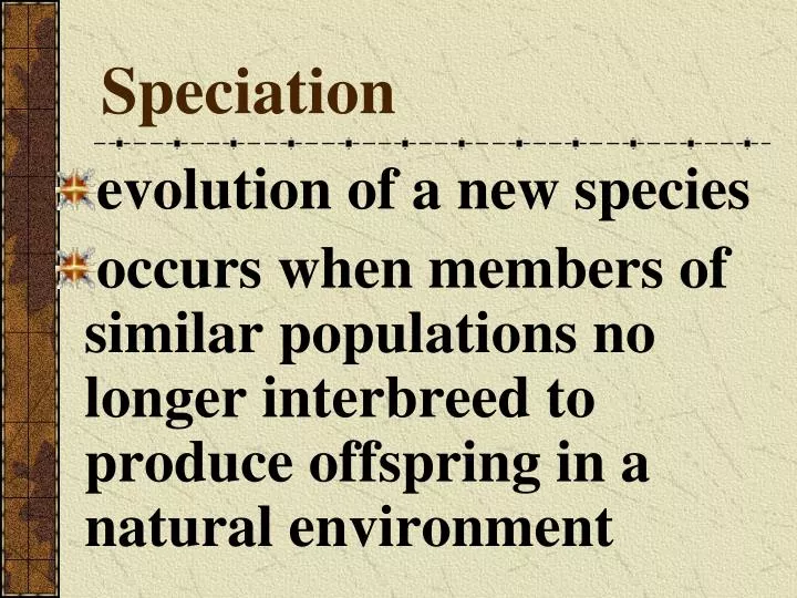 speciation