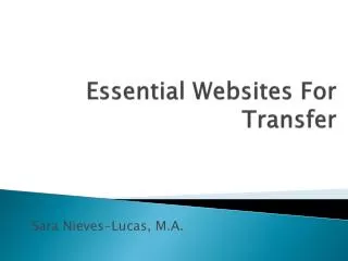 Essential Websites For Transfer