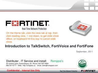 Introduction to TalkSwitch, FortiVoice and FortiFone