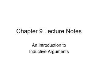 Chapter 9 Lecture Notes