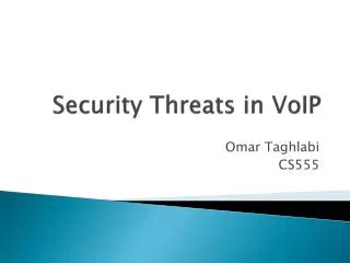 Security Threats in VoIP