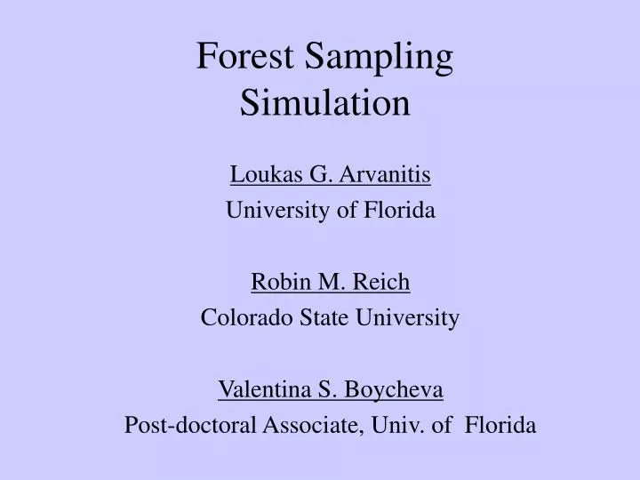 forest sampling simulation