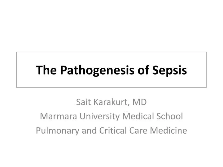 the patho genesis of sepsis