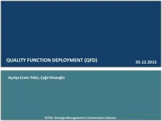 QUALITY FUNCTION DEPLOYMENT (QFD)