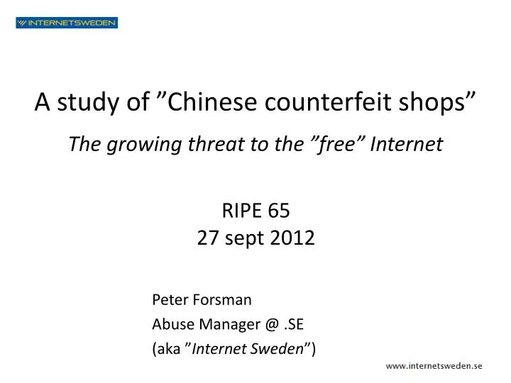 a study of chinese counterfeit shops