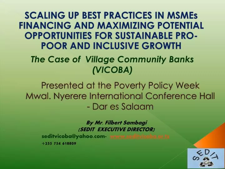 presented at the poverty policy week mwal nyerere international conference hall dar es salaam