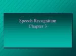 Speech Recognition Chapter 3 - slide 1