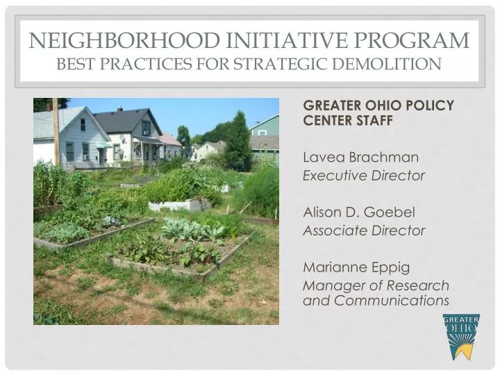 neighborhood initiative program best practices for strategic demolition
