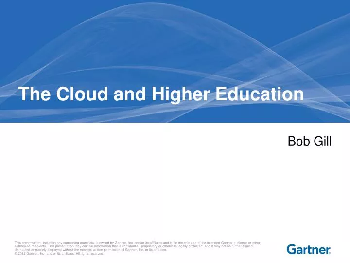 the cloud and higher education