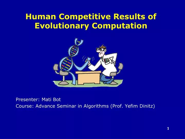 human competitive results of evolutionary computation