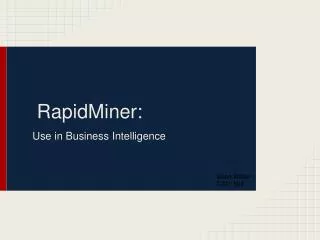 RapidMiner: