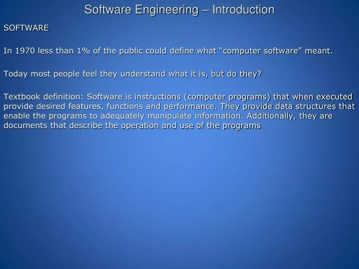 software engineering introduction