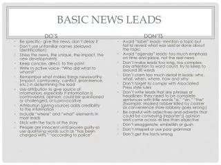 Basic News Leads