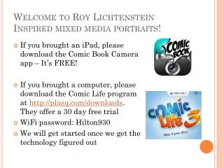 Welcome to Roy Lichtenstein Inspired mixed media portraits!