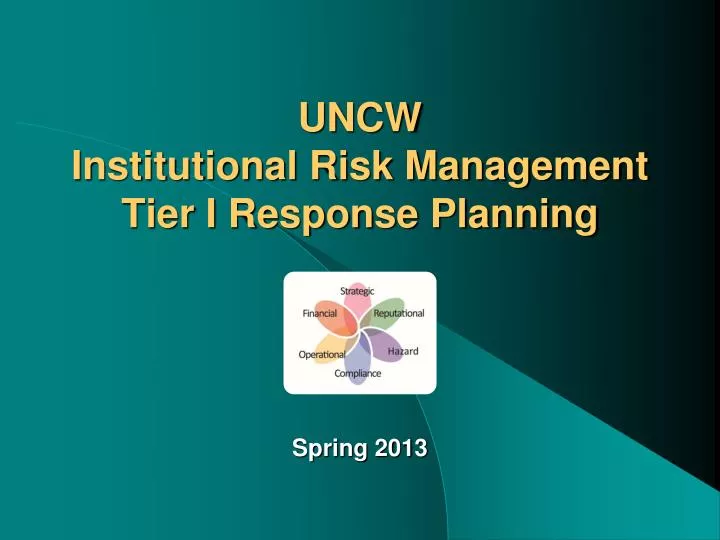 uncw institutional risk management tier i response planning