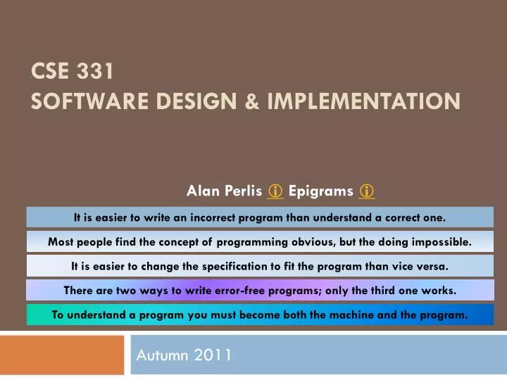 cse 331 software design implementation