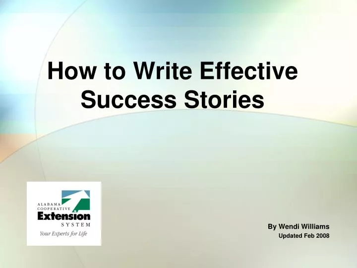 how to write effective success stories