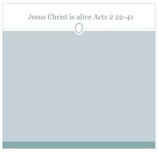 Jesus Christ is alive Acts 2 22-41