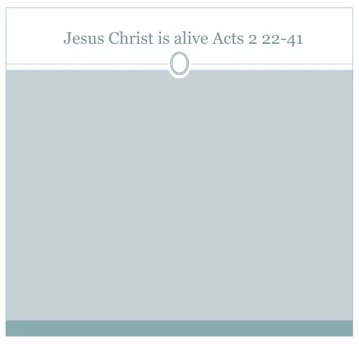 jesus christ is alive acts 2 22 41