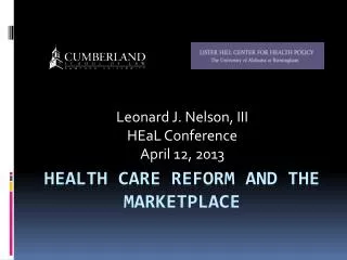 Health Care Reform and the Marketplace