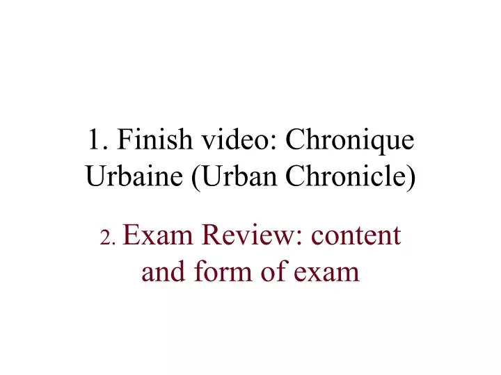 1 finish video chronique urbaine urban chronicle