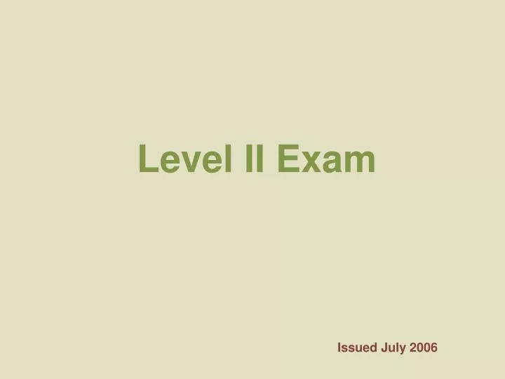 level ii exam