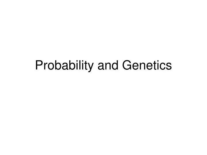 probability and genetics