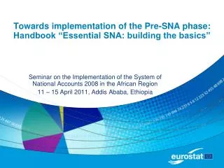 Towards implementation of the Pre-SNA phase: Handbook “Essential SNA: building the basics”