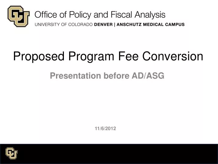 proposed program fee conversion