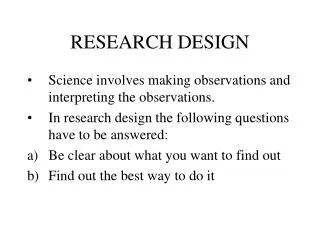 RESEARCH DESIGN